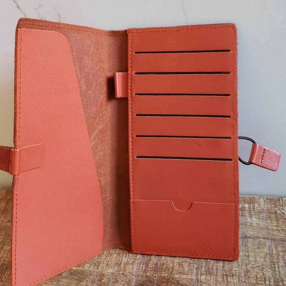 Vintage Brown Leather Travel Wallet Passport Holder Organizer Document Case